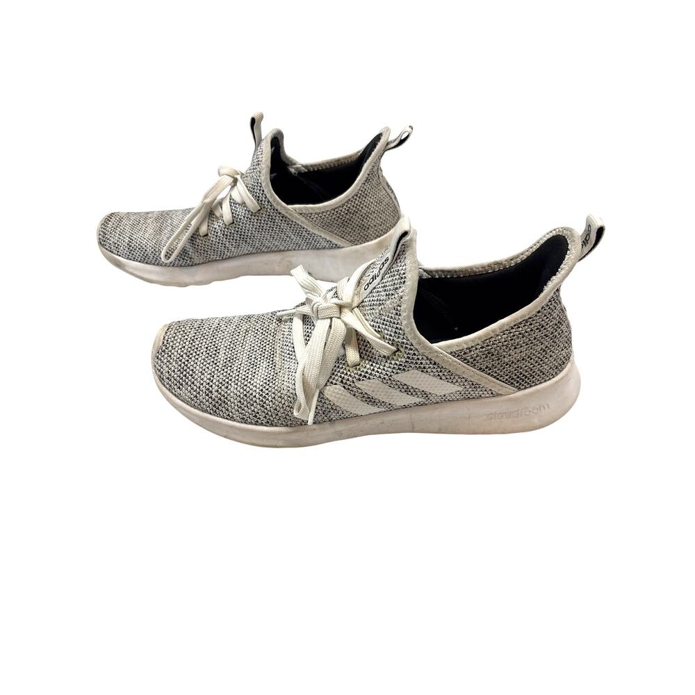 adidas Cloudfoam Pure Women’s Size 8 Gray White Knit Sneakers DB0695 Lightweight